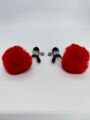 Зажимы на соски DS Fetish Nipple clamps metal poliester red