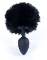 Анальная пробка ( размер S ) с хвостом Boss Series - Silicon PLUG Bunny Tail Black, BS6400100
