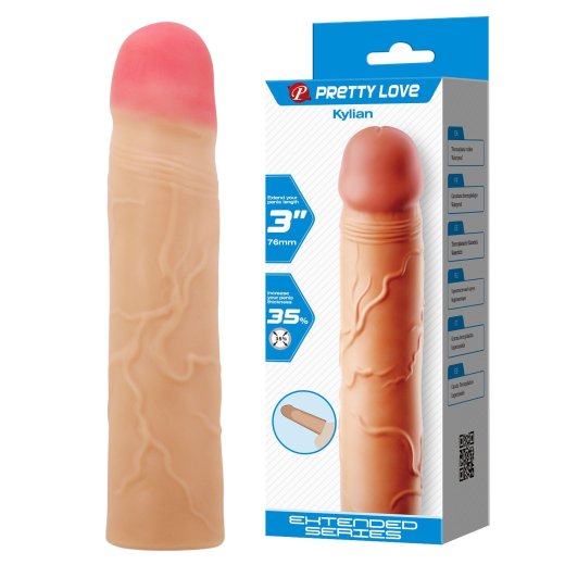 Удлиняющая насадка презерватив Pretty Love - Kylian 3" Flash, BI-026257 &mdash; 