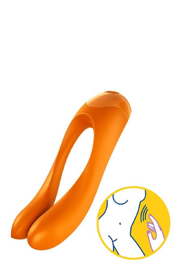 Универсальный мини вибратор Satisfyer Candy Cane orange
