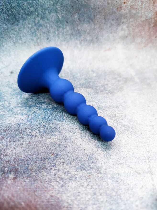 Анальная пробка рифленная Loveshop Blue 10*2.5 см