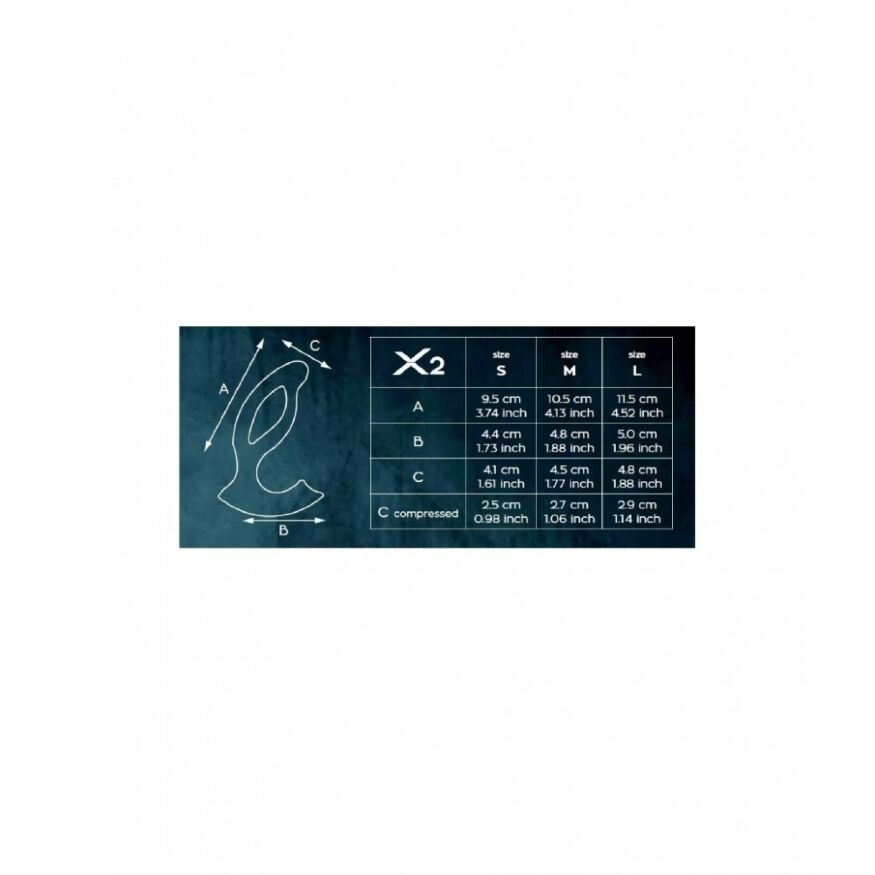 Масажер простати, розмір М, XPANDER X2 чорний, 10.5 см х 4.5 см