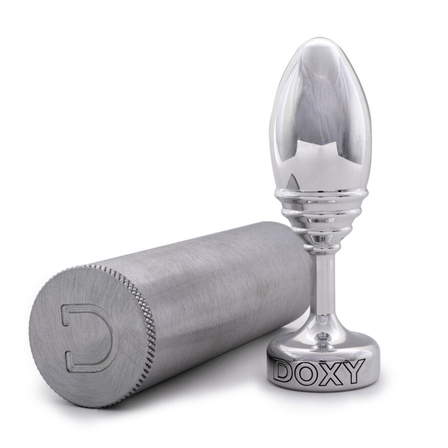 Анальная пробка DOXY Butt Plug RIBBED, 10.5х3.5 см