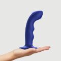 Насадка для страпона з подвійною точковою пульсацією Strap-On-Me TAPPING DILDO WAVE  -  NIGHT BLUE, М