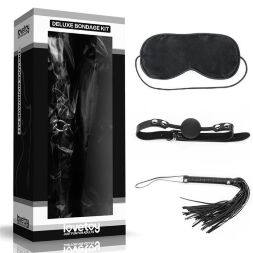 Елітний набір базових аксесуарів для любителів БДСМ розваг - Deluxe Bondage Kit (маска, кляп, флогер)