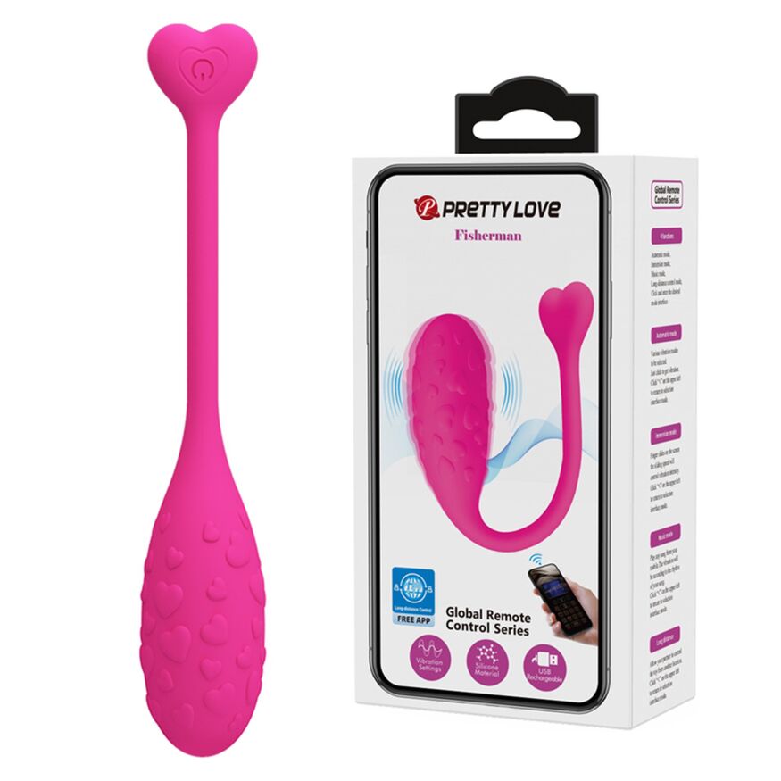 Віброяйце кероване смартфоном Pretty Love - Fisherman Pink Mobile APP, BI-300016HP