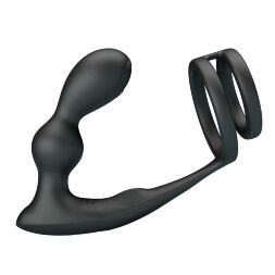 Анальная пробка с эрекционным кольцом - Mr Play Remote Control Vibrating Prostate Massager