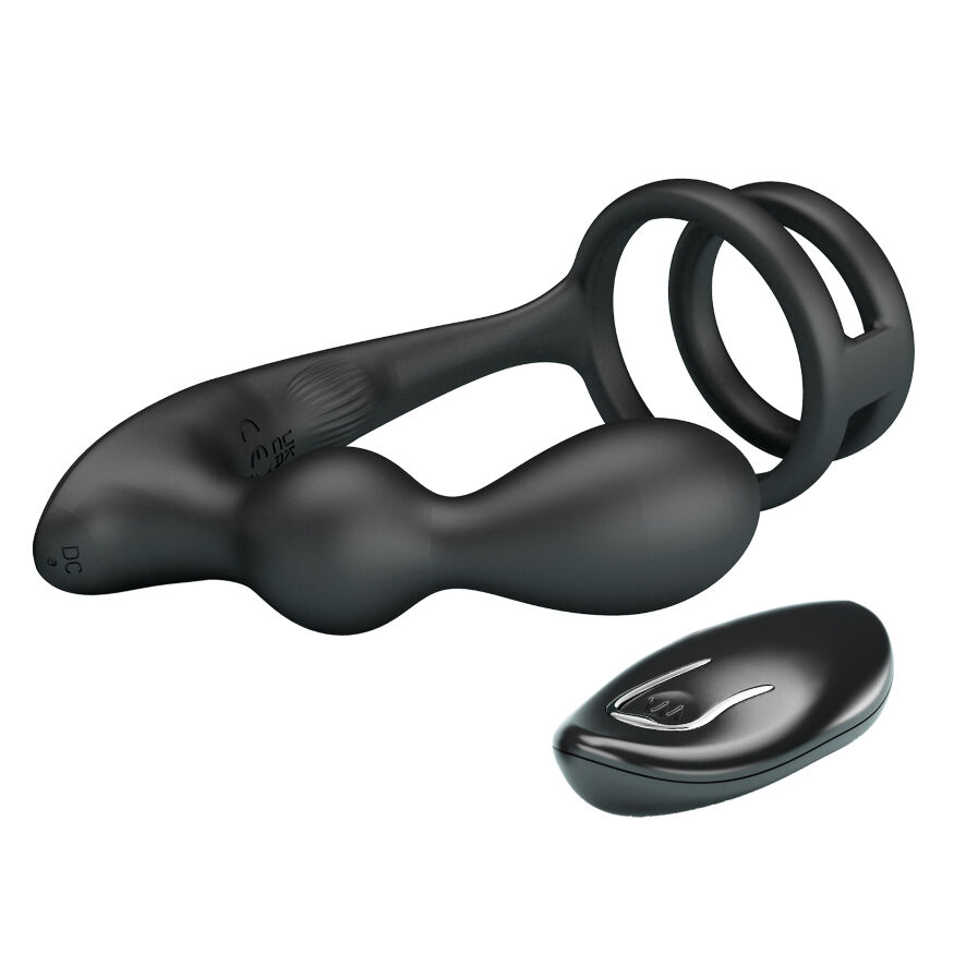 Анальная пробка с эрекционным кольцом - Mr Play Remote Control Vibrating Prostate Massager