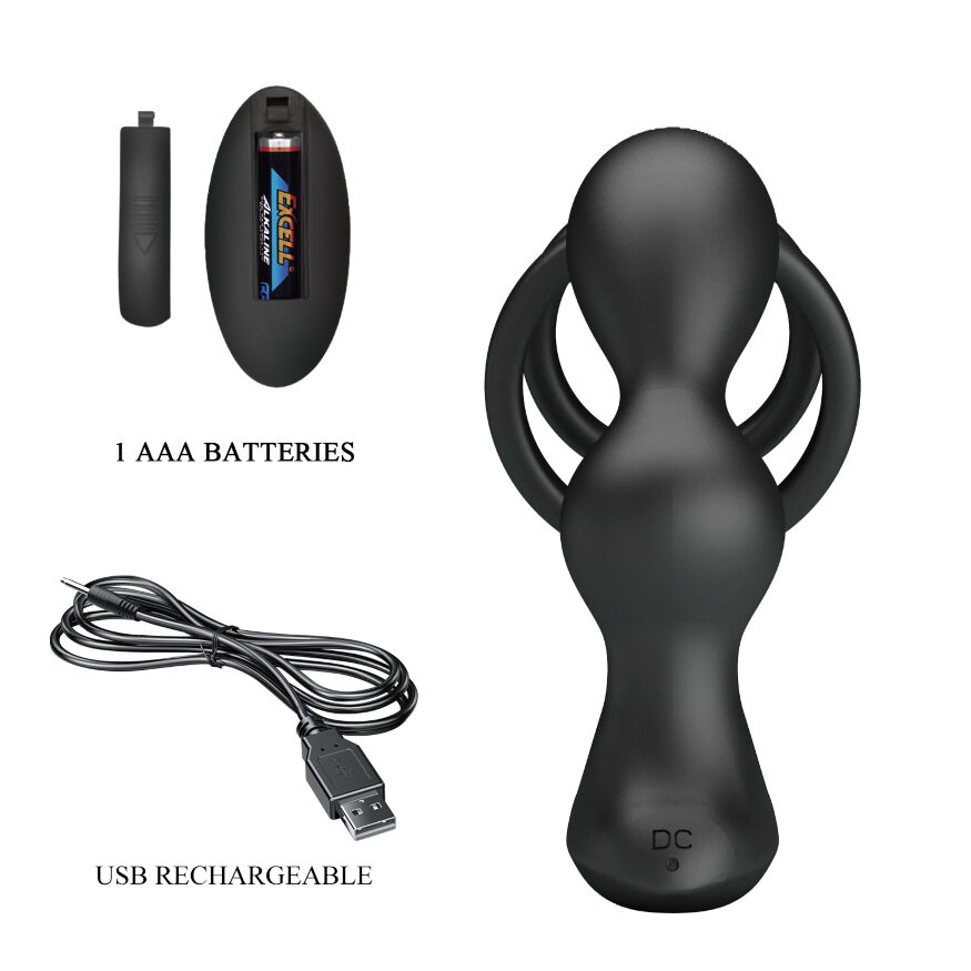 Анальная пробка с эрекционным кольцом - Mr Play Remote Control Vibrating Prostate Massager