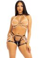 Комплект із перлинами Leg Avenue Faux Pearl Halter Harness M