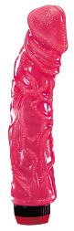 Большой розовый вибратор с блестками – Big Jelly