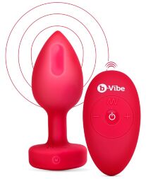Анальна пробка з вібрацією і пультом управління B-Vibe Vibrating Heart Plug M/L Red