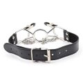 Кляп-кольцо с зажимами для сосков DS Fetish Ring gag with nipple clamps S metal