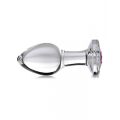  Анальная пробка со стразом Pink Gem Glass Anal Plug With Gem стеклянная, Medium
