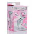  Анальная пробка со стразом Pink Gem Glass Anal Plug With Gem стеклянная, Medium