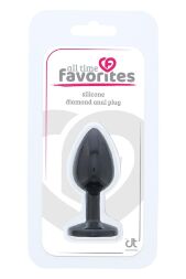 Анальна пробка Dream Toys All Time Favorites чорна з фіолетовим каменем