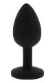 Анальна пробка Dream Toys All Time Favorites чорна з фіолетовим каменем