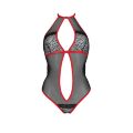 Сітчасте боді з мереживом на грудях Passion SATARA BODY S/M red