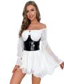 Корсет под грудь из лакированной кожи Star Night и трусики, черный, XL (без коробки)