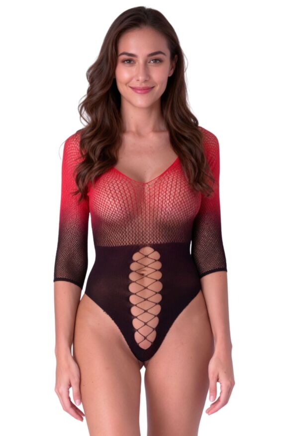 Бодистокинг Passion BS118 black/red
