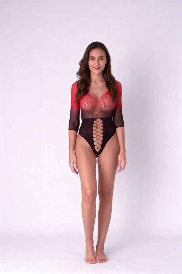 Бодистокинг Passion BS118 black/red