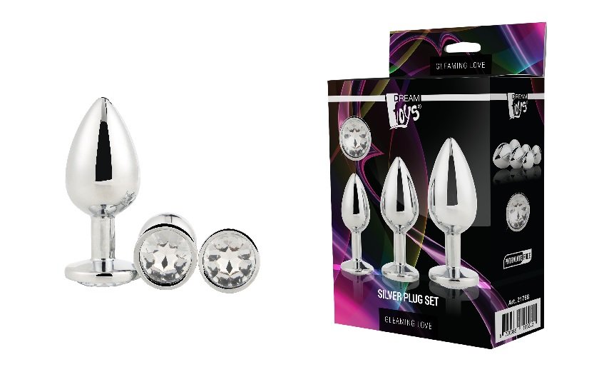 Набор анальных пробок Dream Toys GLEAMING LOVE SILVER PLUG SET