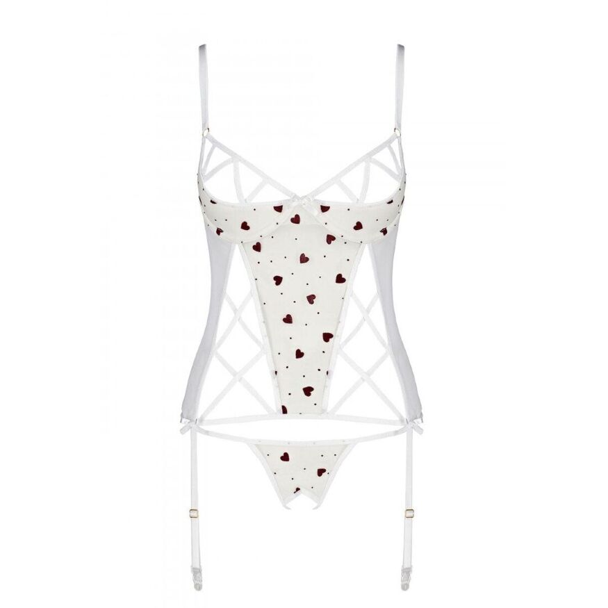 Корсет с подвязками + стринги LOVELIA CORSET white S/M - Passion