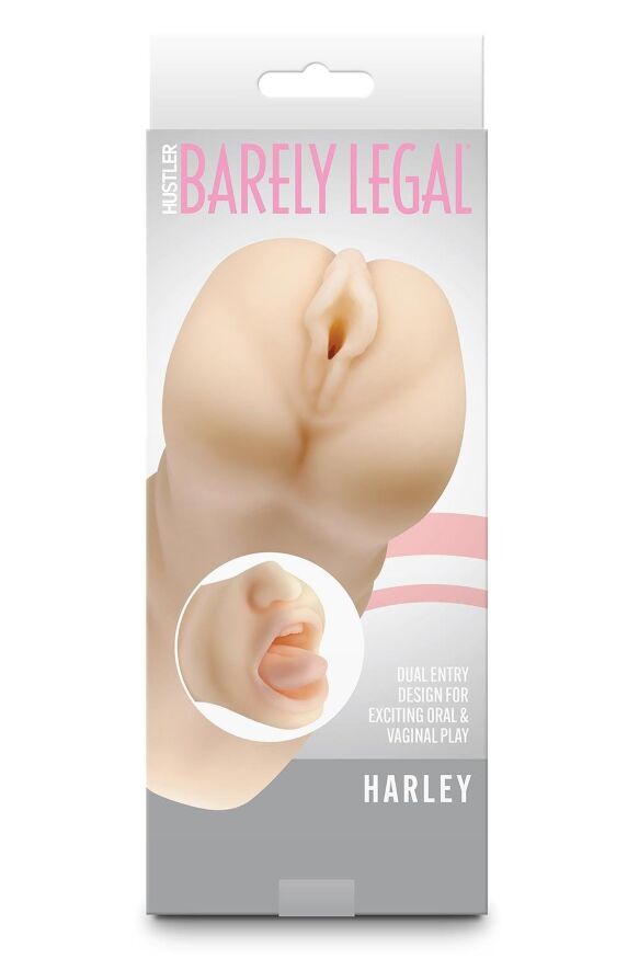 Мастурбатор двосторонній NS Novelties Barely Legal Harley рот і вагіна, 19 см