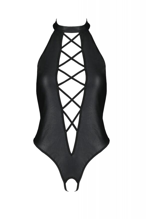 Боди с халтером и геометричным узором NANCY BODY black S/M - Passion