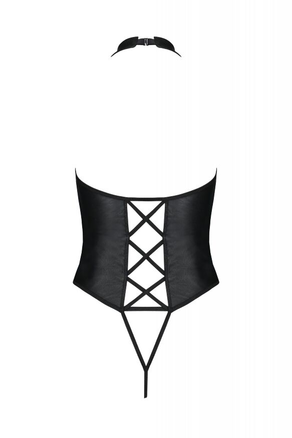 Боди с халтером и геометричным узором NANCY BODY black S/M - Passion