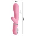 Вибратор с мягкой головкой и клиторальной стимуляцией Pretty Love - Thomas USB, BI-014621-1