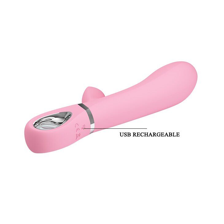 Вибратор с мягкой головкой и клиторальной стимуляцией Pretty Love - Thomas USB, BI-014621-1