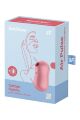Вакуумний стимулятор із вібрацією Satisfyer Cotton Candy Light Red