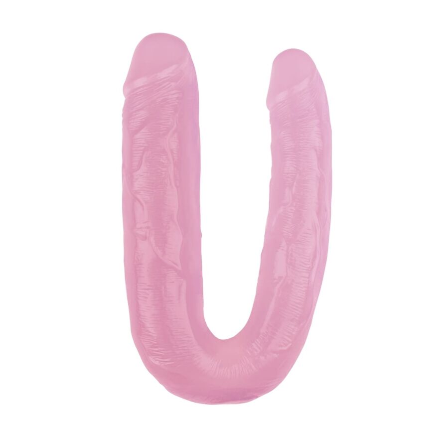 Фаллоимитатор двухсторонний Chisa Hi-Rubber, розовый 22,5 см / 4,5 см; 22,5 см / 3,7 см