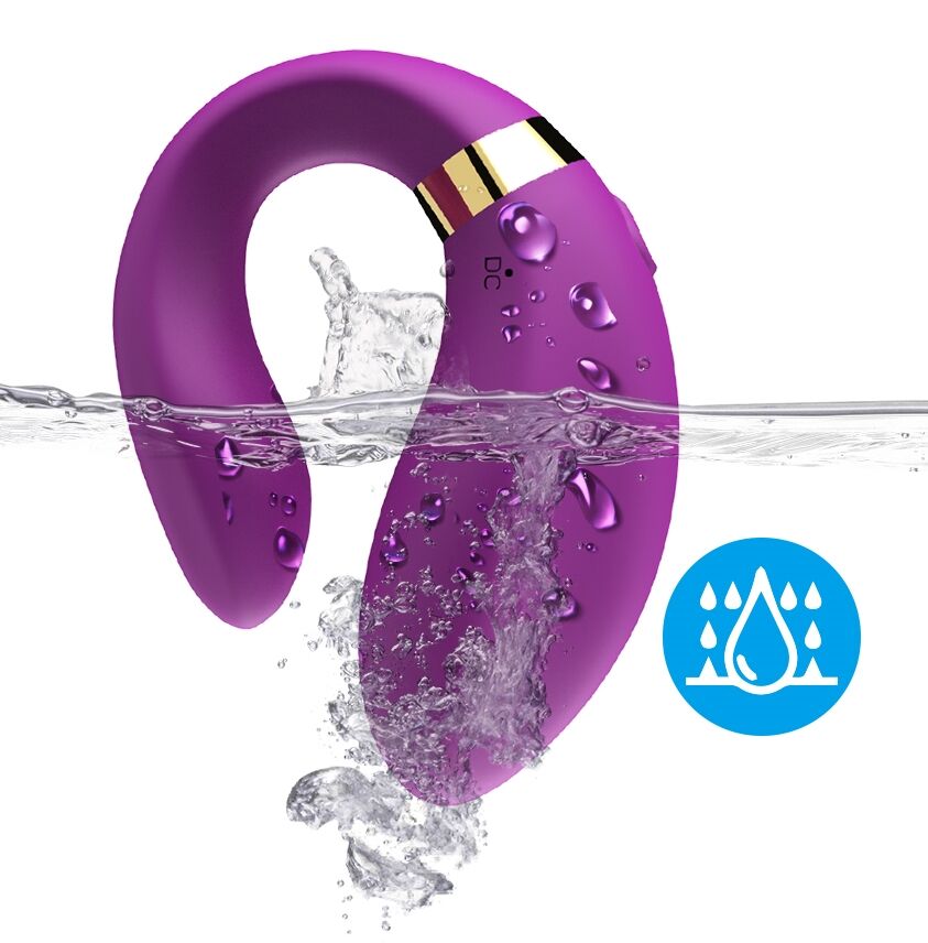 Вибромассажер для пар Boss Series с пультом ДУ - Couple Vibrator Purple USB 9 Function, BS5200030-1