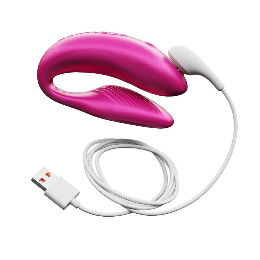 Смарт-вибратор для пар We-Vibe Chorus Cosmic Pink, сенсорное управление вибрациями сжатием пульта (мятая упаковка!!!)