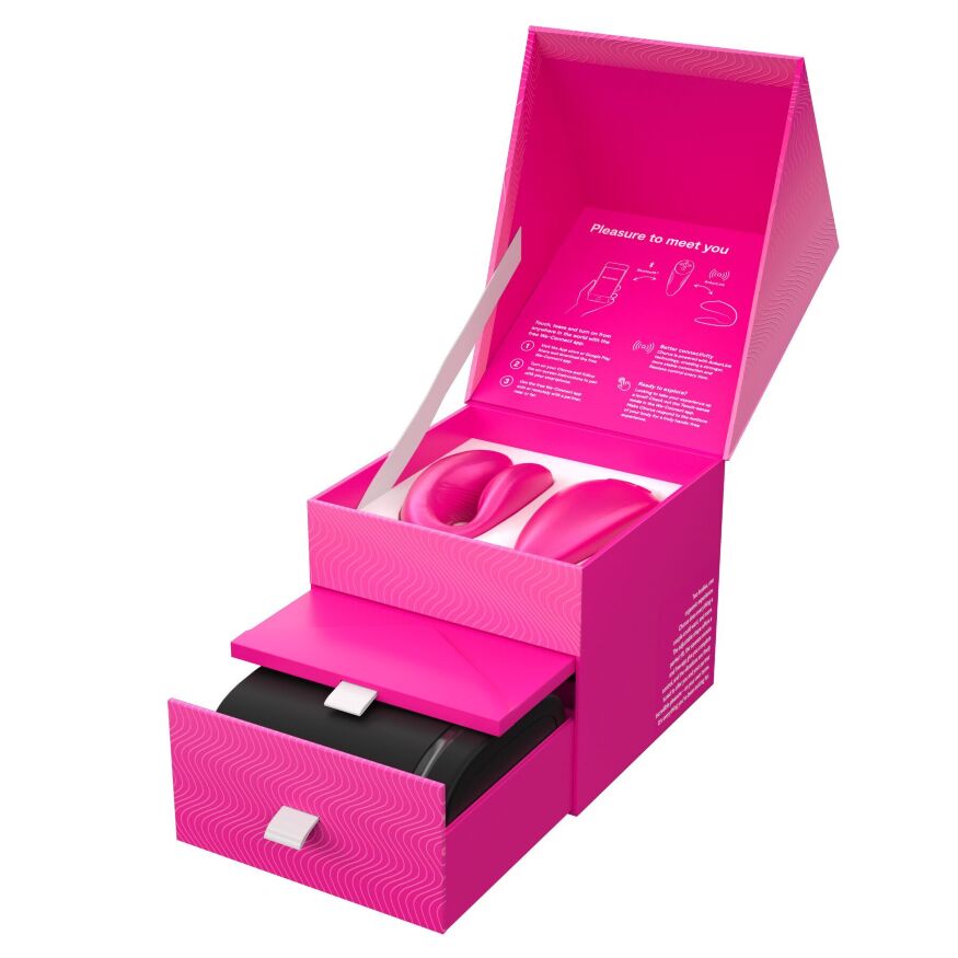 Смарт-вибратор для пар We-Vibe Chorus Cosmic Pink, сенсорное управление вибрациями сжатием пульта (мятая упаковка!!!)