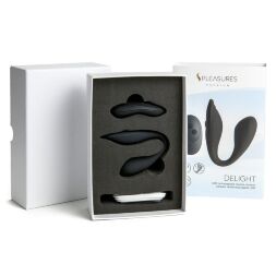 Двойной вибратор S Pleasures Premium Delight, черный, для клитора и точки G, 10 режимов
