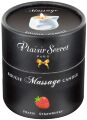 Масажна свічка - Plaisir Secrets Massage Candle Strawberry, 80 мл