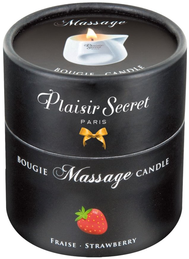 Масажна свічка - Plaisir Secrets Massage Candle Strawberry, 80 мл
