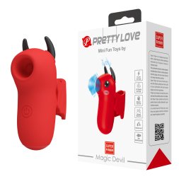 Оригінальний симулятор орального сексу Pretty Love Magic Devil Stimulator Red