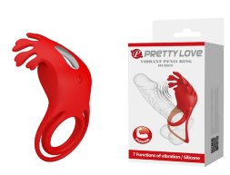 Кольцо эрекционное Pretty Love - Vibration Penis Ring Ruben Red