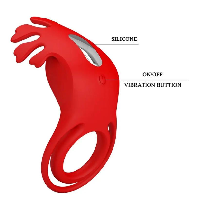 Кільце ерекційне Pretty Love - Vibration Penis Ring Ruben Red