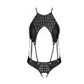 Боди из эко-кожи Passion Tamaris Body black L/XL: с ремешками и перфорацией