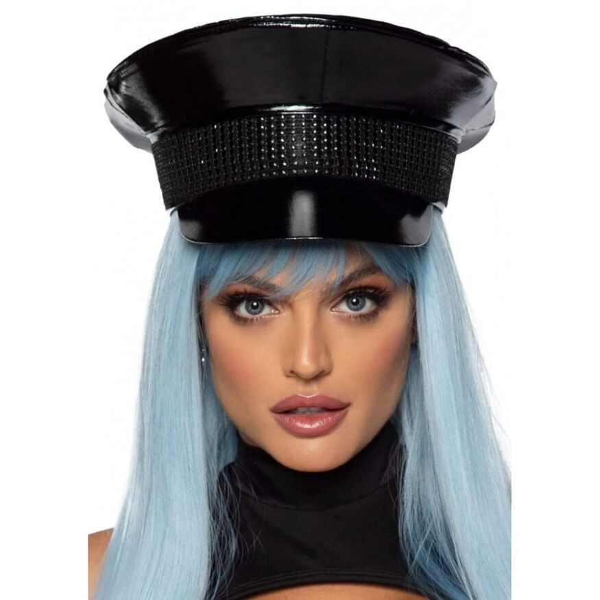 Военная шляпа со стразами One Size Rhinestone Trimmed Military Hat от Leg Avenue, черная