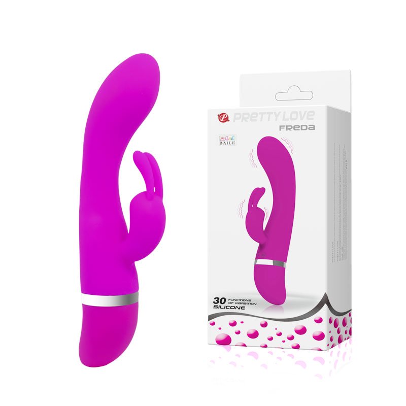 Вибратор со стимулирующим отростком для клитора Pretty Love Freda Vibrator Purple