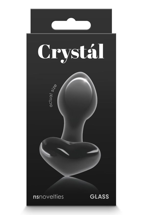 Стеклянная пробка NS Novelties CRYSTAL HEART BLACK