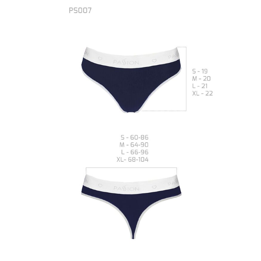 Спортивные трусики-стринги PS007 PANTIES navy blue L - Passion
