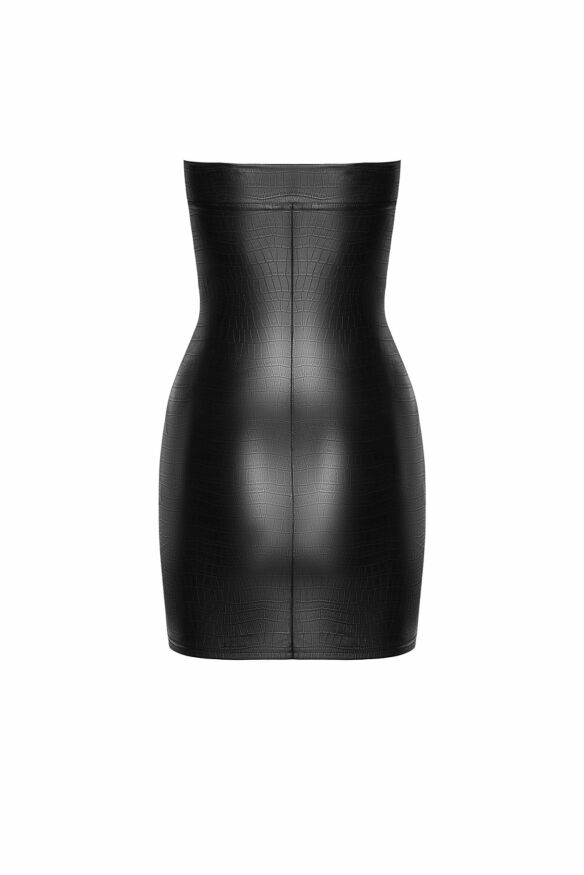 Платье, F317 Noir Handmade крокодилья кожа, мокрый эффект, черное, размер M