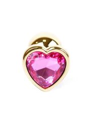 Анальна пробка - Jewellery Gold Heart Plug Pink